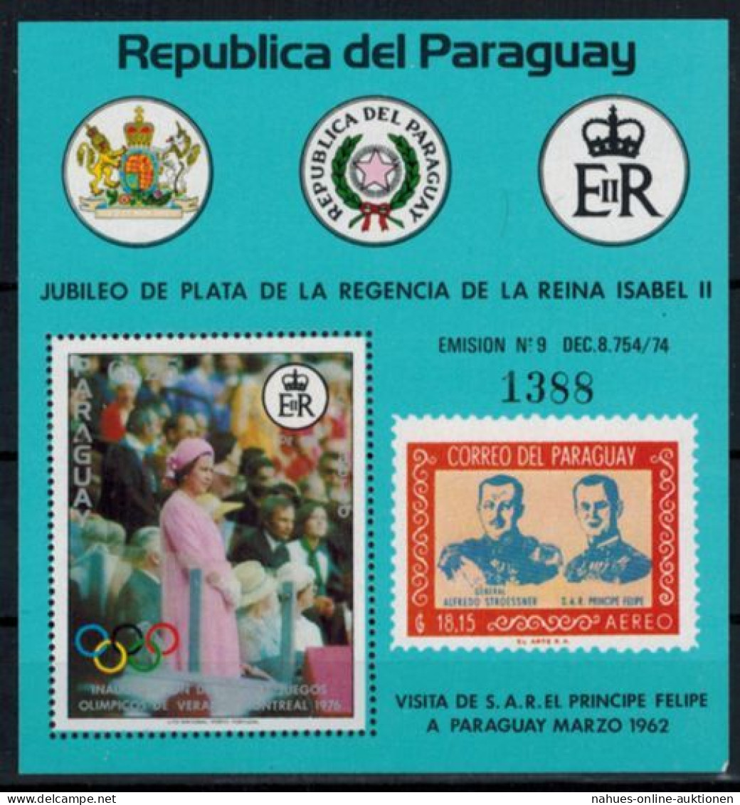 Paraguay Flugpost Block 303 25 Jahre Regentschaft Königin Elisabeth II. Luxus - Paraguay