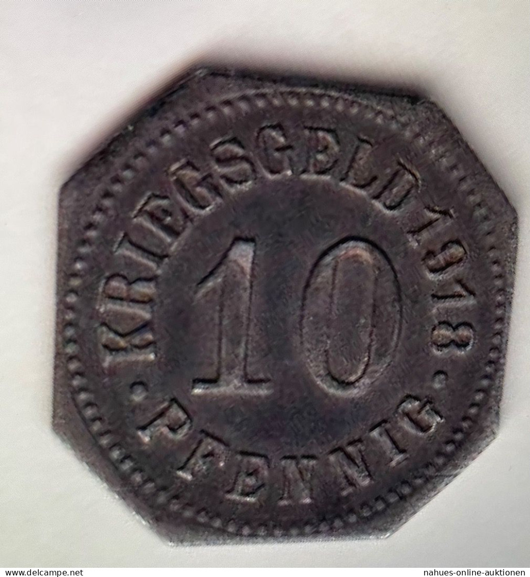 Münze Notgeld Sigmaringen 1918 10 Pf. Kriegsgeld Eisen Ss - Altri & Non Classificati