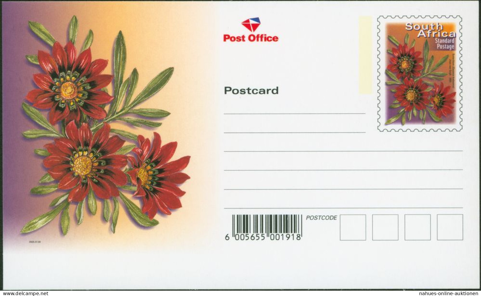 Südafrika Ganzsachen Blumen Set Von 5 Postcards Ohne Werteindruck 2003. - Briefe U. Dokumente