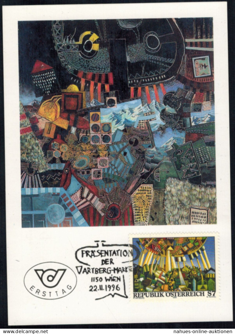 Österreich Moderne Kunst 2206 Als Maximumkarte Nr. 15 Mit Ersttagsstempel 1996 - Covers & Documents