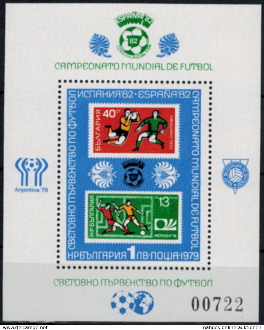 Bulgarien Block 97 Fußball Weltmeisterschaft Spanien Luxus Postfrisch MNH 50,00 - Brieven En Documenten