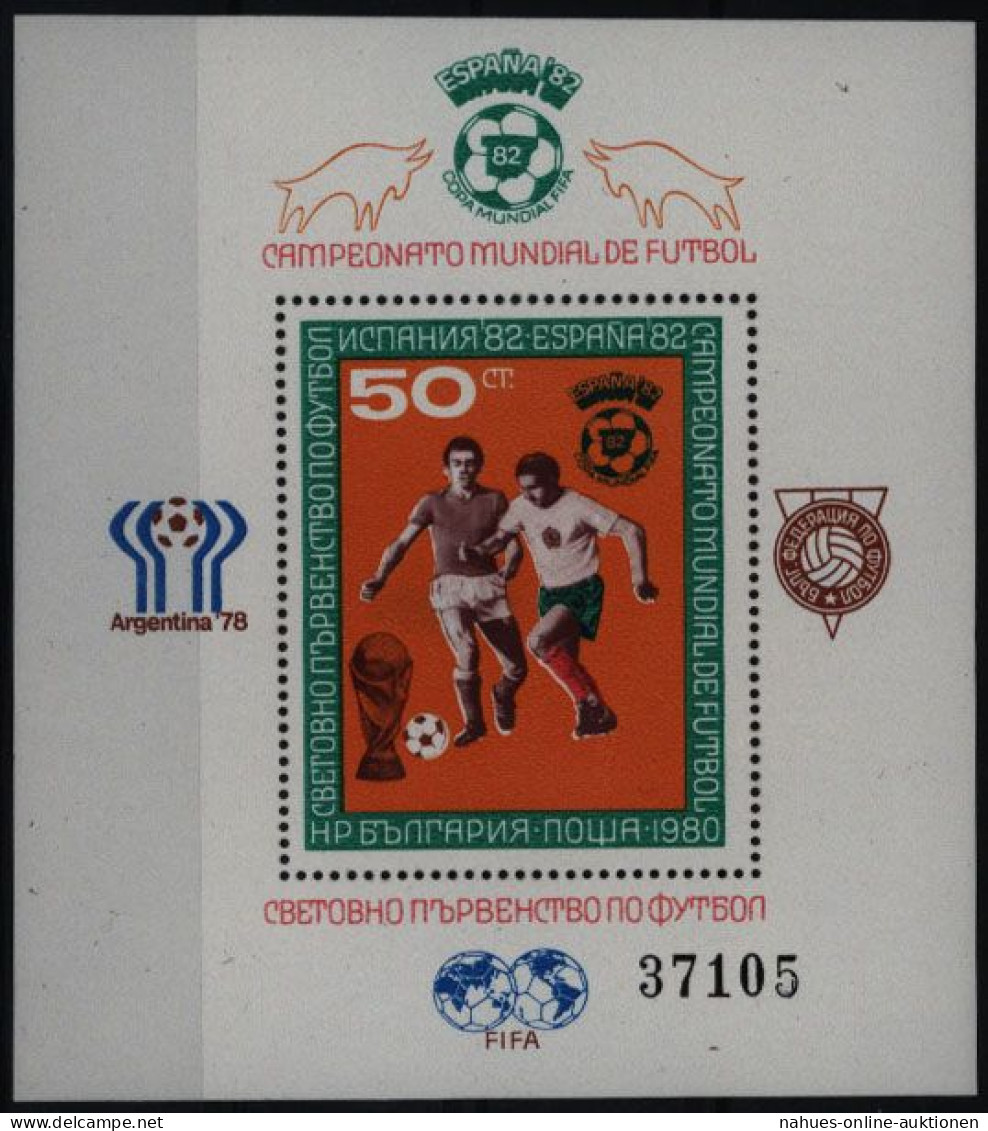 Bulgarien Block 104 FIFA Fußball-Weltmeisterschaft WM 1982 Postfrisch MNH - Brieven En Documenten