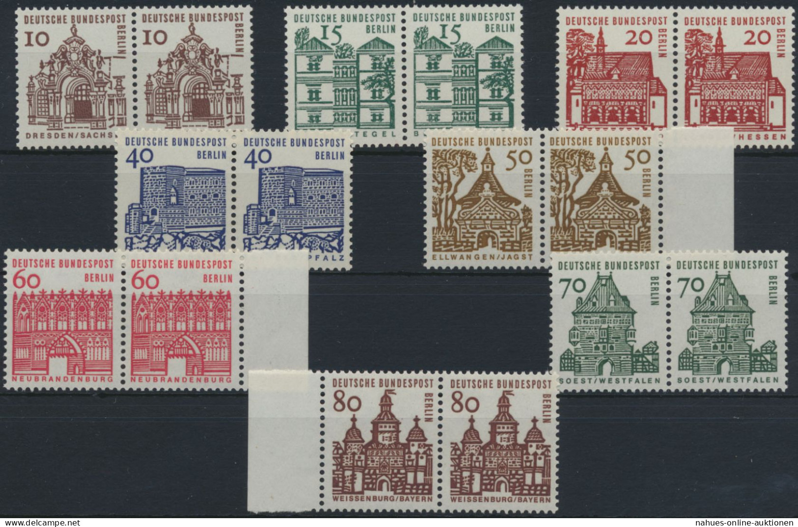 Berlin 242-249 Bauwerke Komplette Luxus Paare 1964 KatWert 65,00 - Covers & Documents