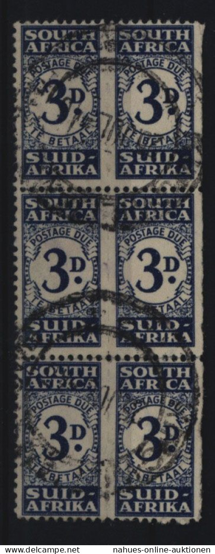 Südafrika Porto 33 Sechserblock 3 P Schmales Hochrechteck Gestempelt Kat. 240,00 - Storia Postale