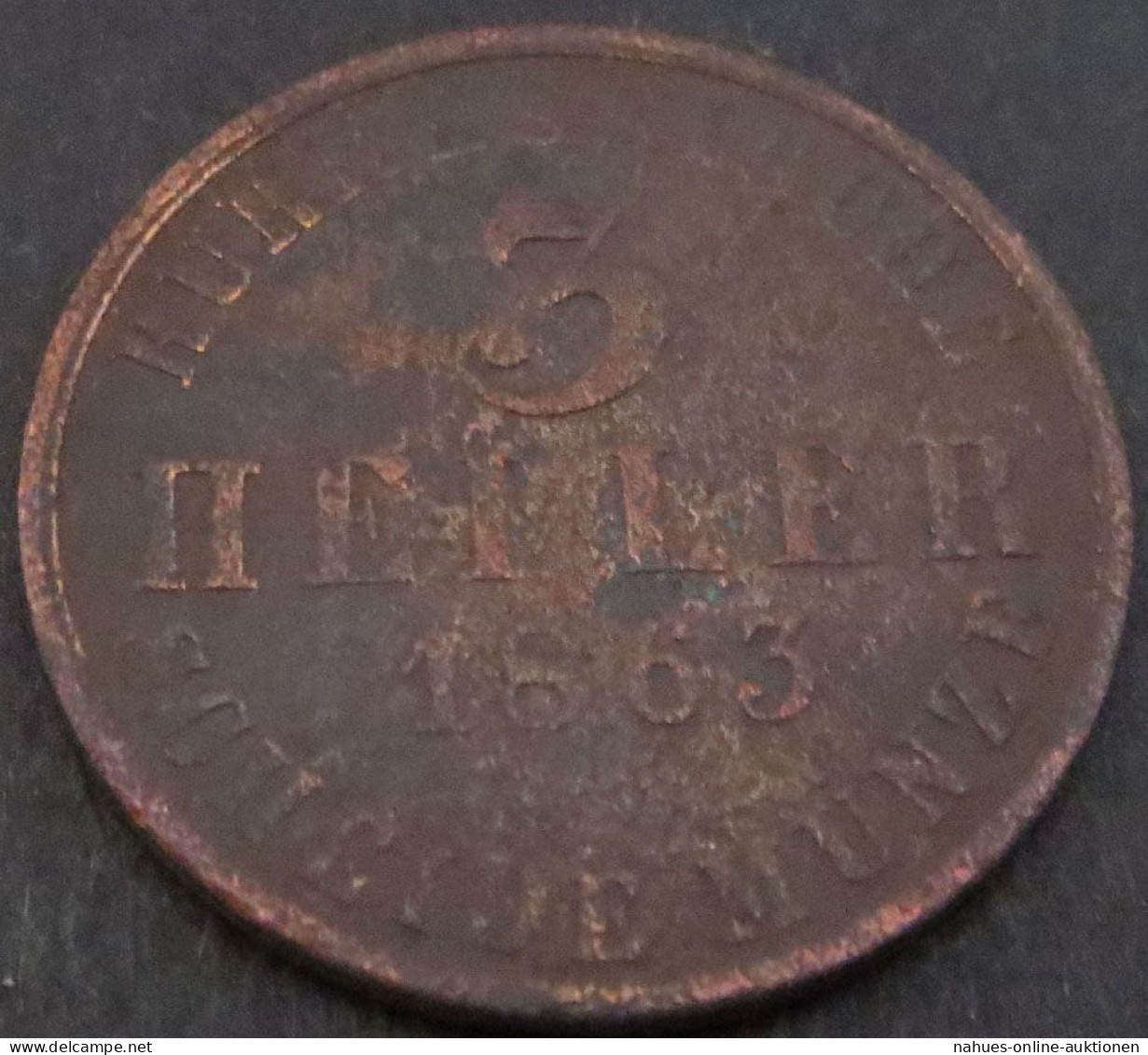 Münze Hessen-Kassel 3 Heller 1863 Sehr Schön - Vzgl VF-XF Arnold: 67 - Sonstige & Ohne Zuordnung
