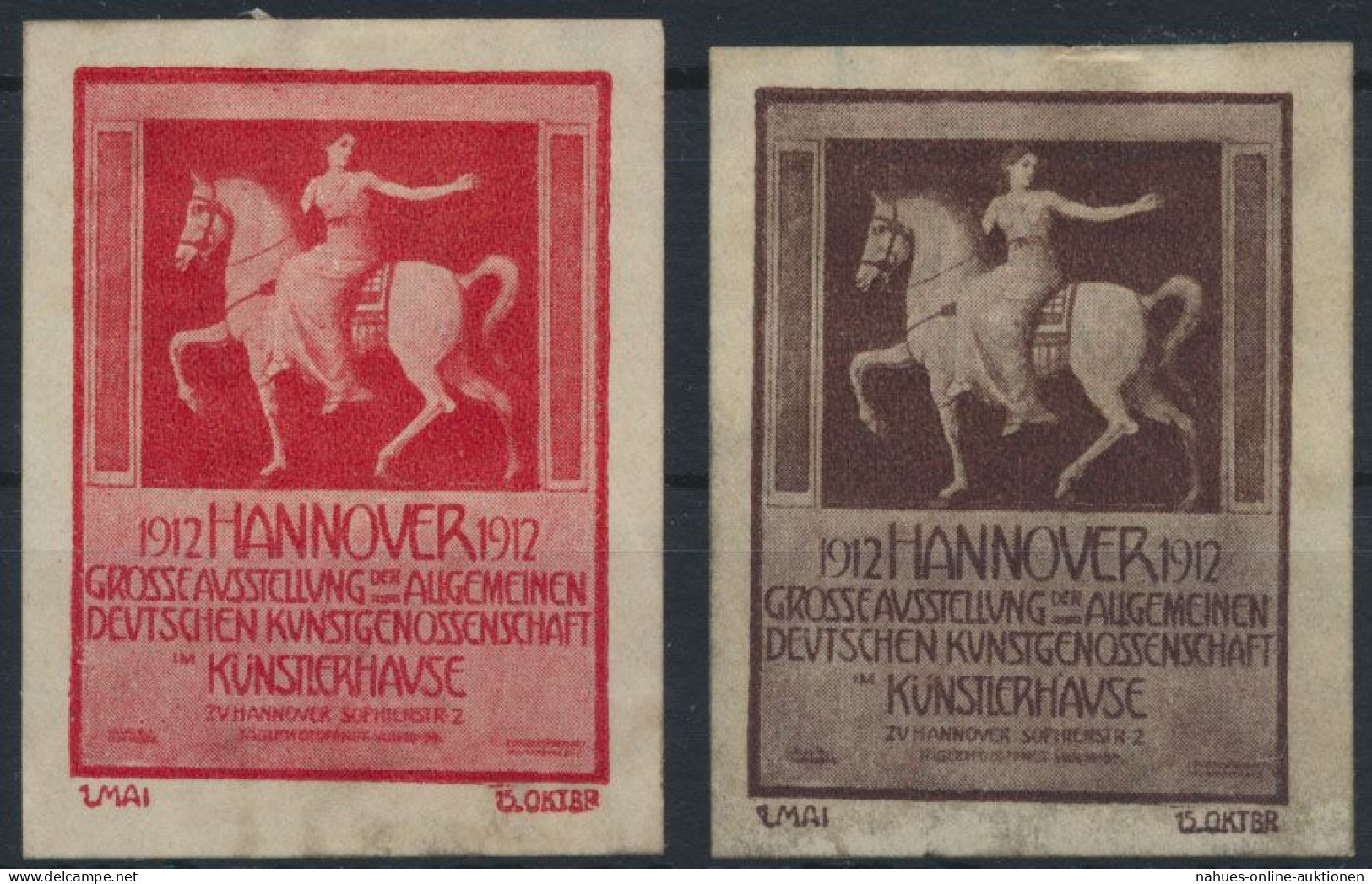 Vignette Reklame Jugendstil Künstler Ausstellung Kunstgenossenschaft Hannover - Ohne Zuordnung