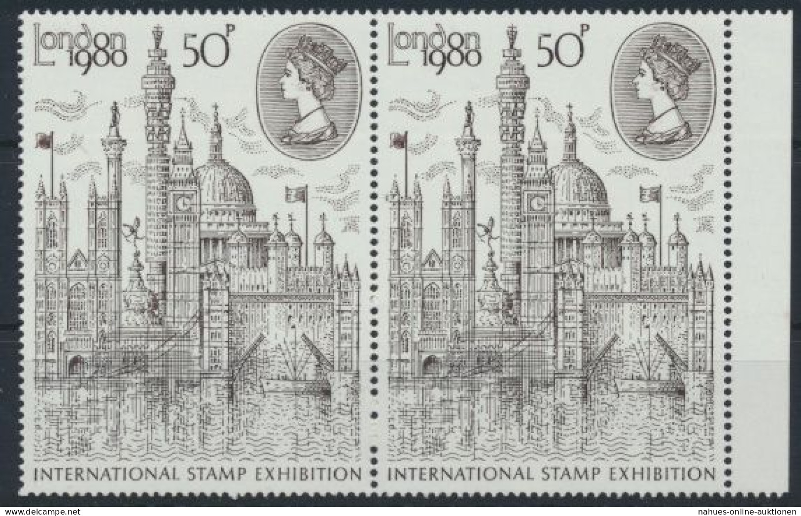 Großbritannien Paar Seitenrand International Stamp Exhibition London Postfrisch - Lettres & Documents