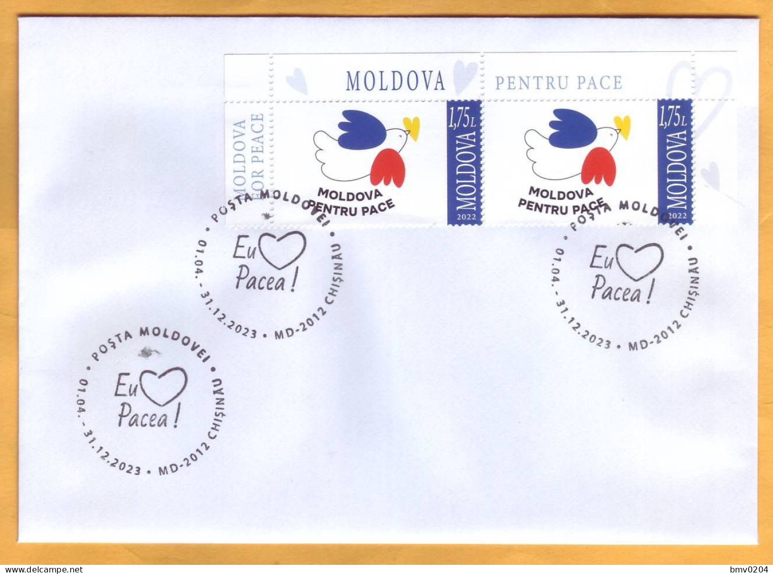 2023  Moldova Special Postmark  „International Peace Day” - Moldavië
