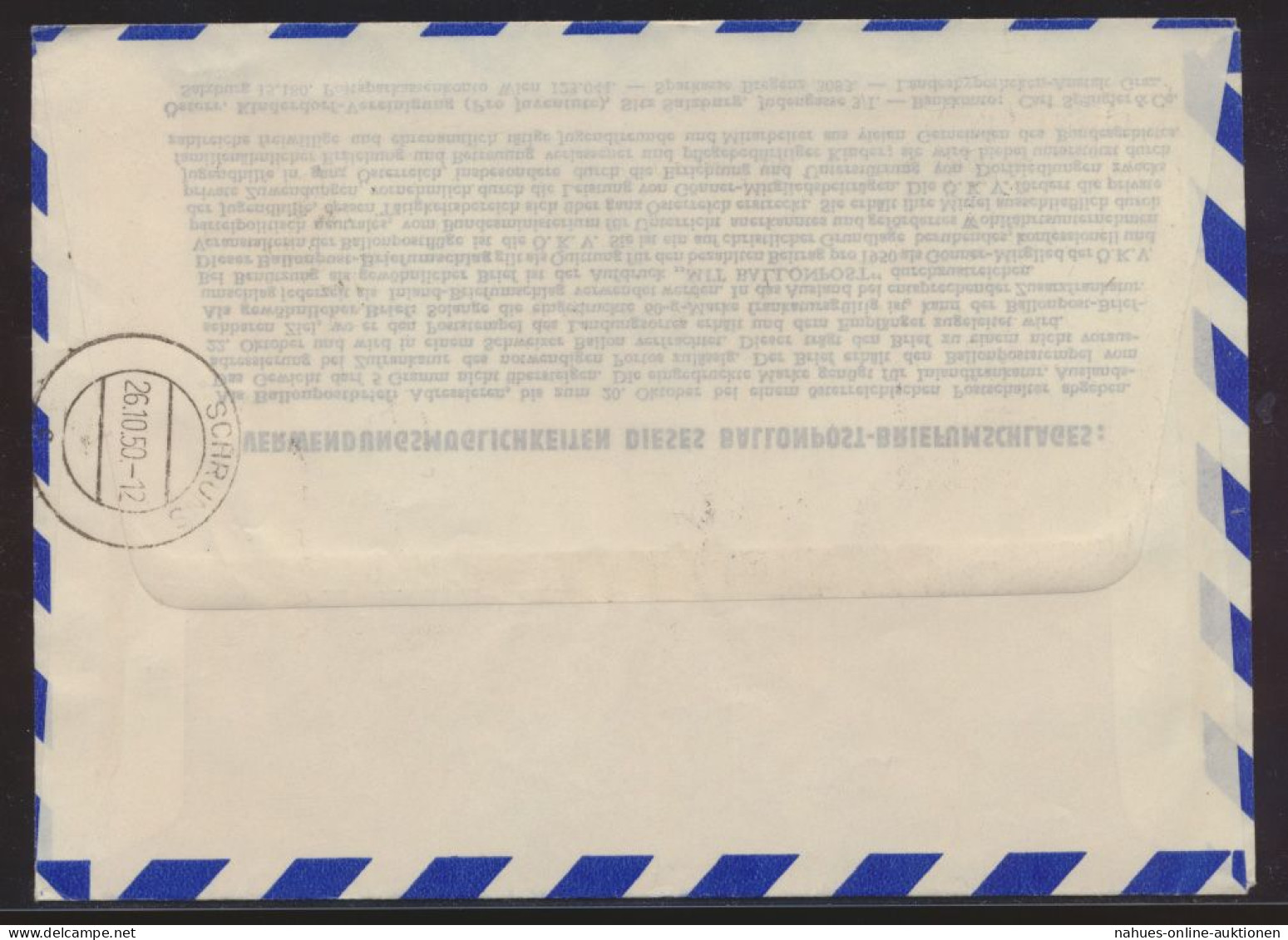 Flugpost Airmail Ballonpost Ballon Post Österreich 60g UPU Privatganzsache - Zeppeline