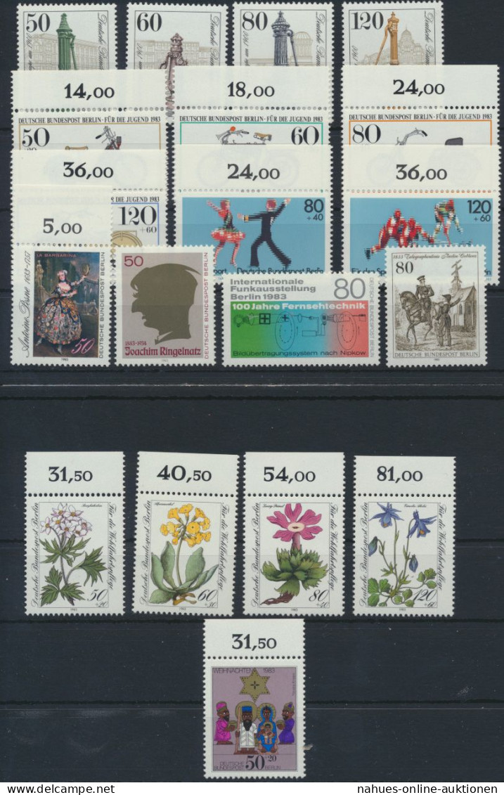 Berlin Kompl. Jahrgang 1983 689-707 Postfrisch Viel Randstücke KatWert 35,50 - Storia Postale