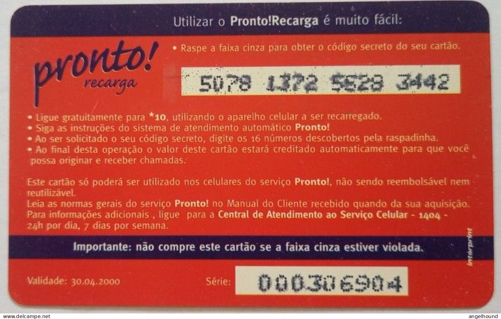 Brazil R$10 - Pronto Recarga - Brazilië