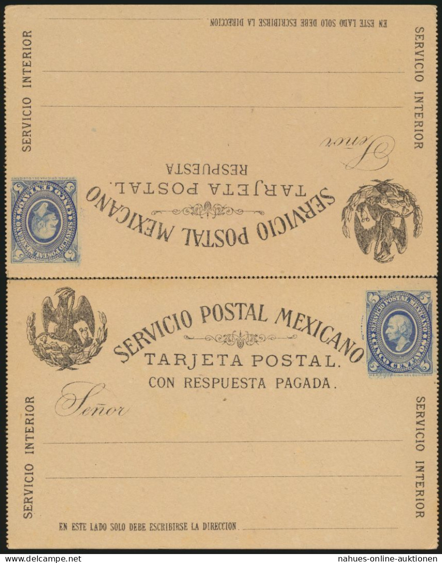 Mexiko Ganzsache Postal Stationery P 10 Frage Antwort Gezähnt Zusammenhängend - Mexique