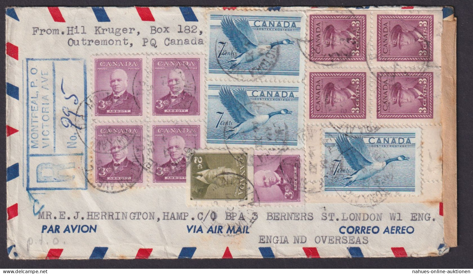 Kanada R Brief MIF An Montreal Victoria Av. Heftchenblätter + 2x Viererblock - Storia Postale
