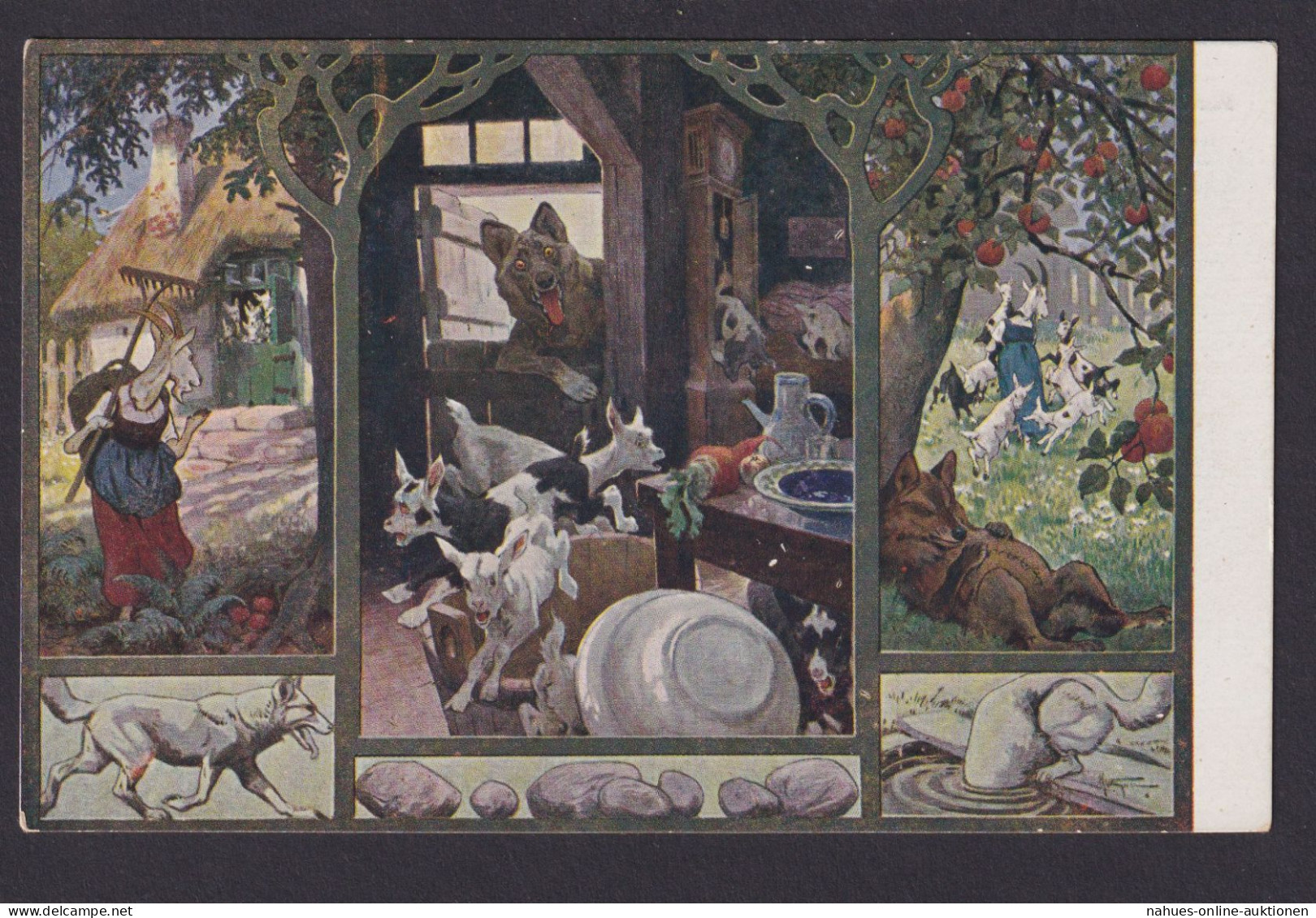 Ansichtskarte Märchen Der Wolf Und Die 7 Geißlein - Fairy Tales, Popular Stories & Legends