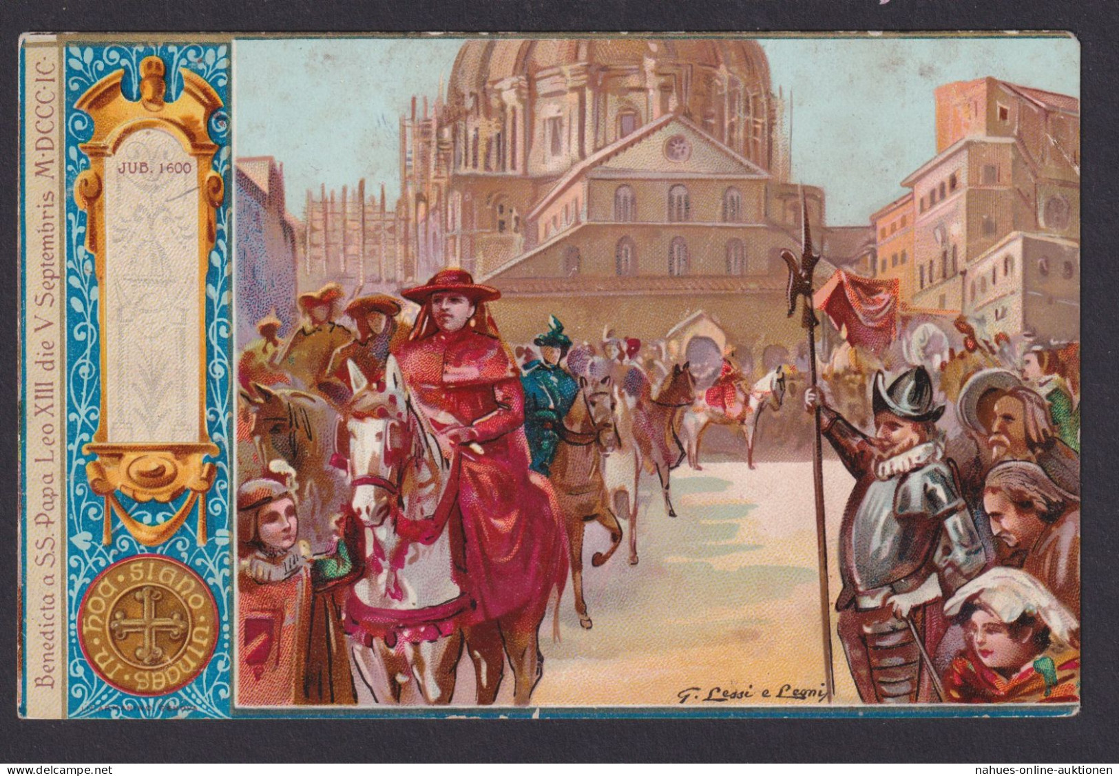 Ansichtskarte Künstlerkarte Vatikan Papa Leo VIII Ehemaliger Papst Prozzesion - Politicians & Soldiers