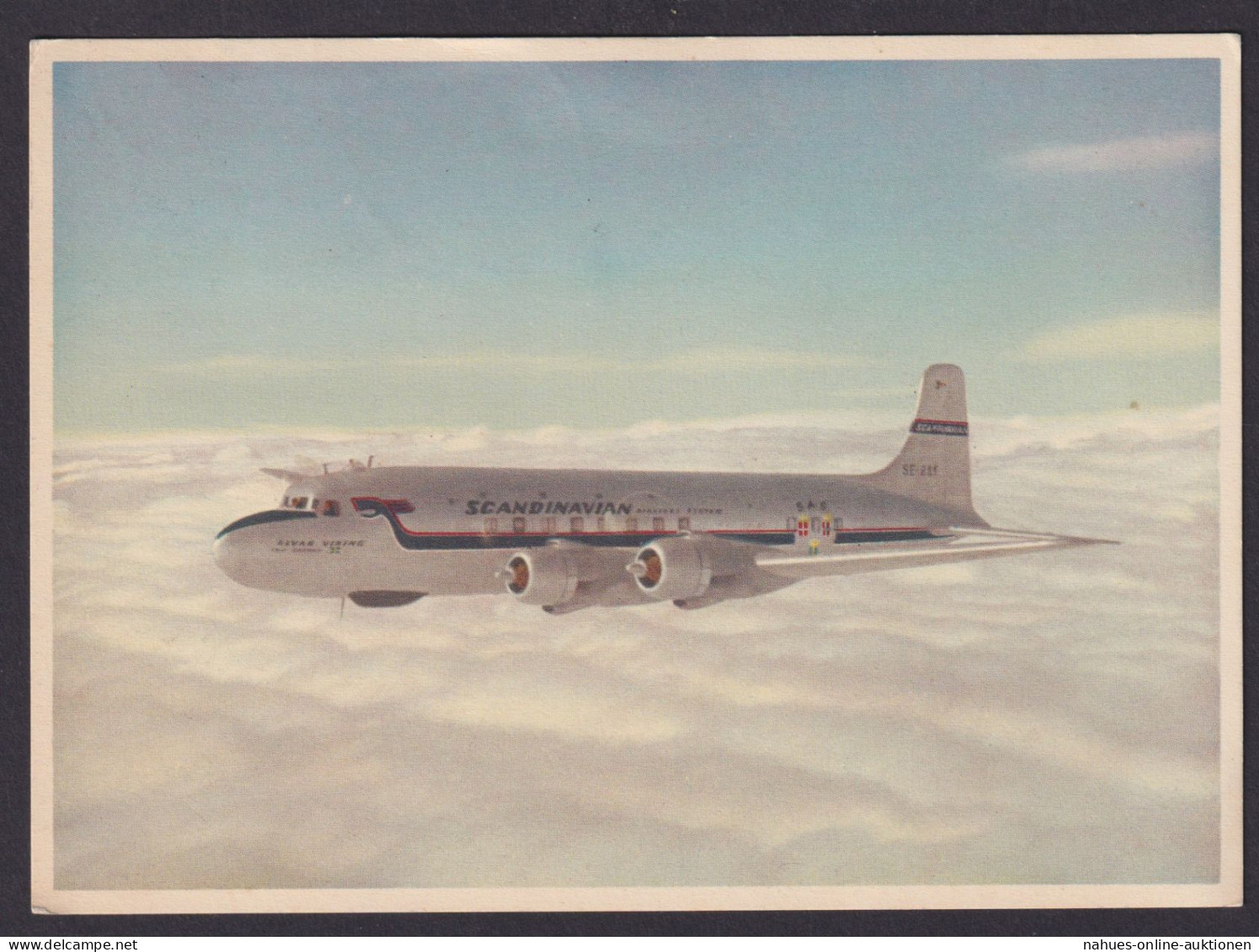 Ansichtskarte Flugzeug D. Scandinavien Airlines Ab Dakar Senegal N. Berlin - Ohne Zuordnung