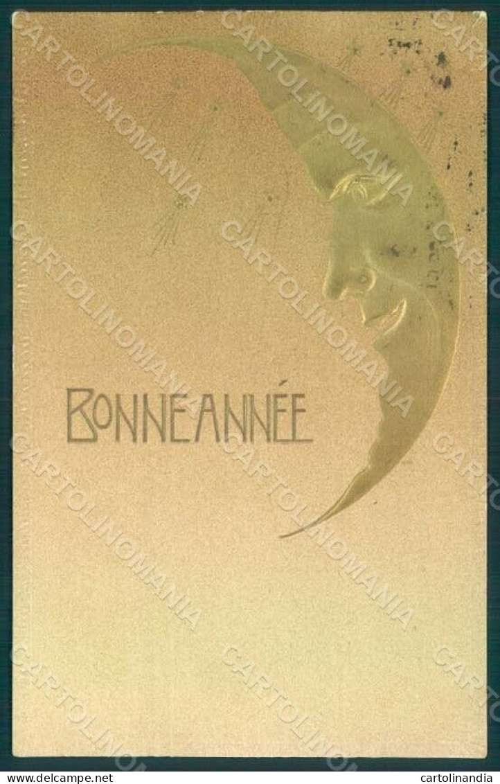 Greetings Anthropomorphic Paper Moon Relief Postcard HR0139 - Autres & Non Classés