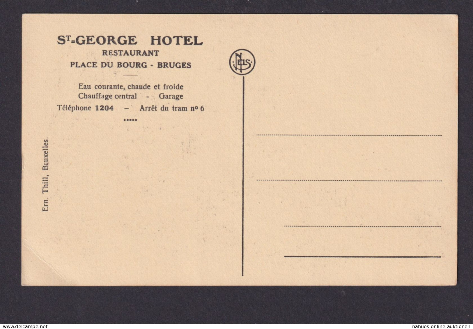 Ansichtskarte Bruges Brügge Belgien Gastronomie Hotel St. Georges - Altri & Non Classificati
