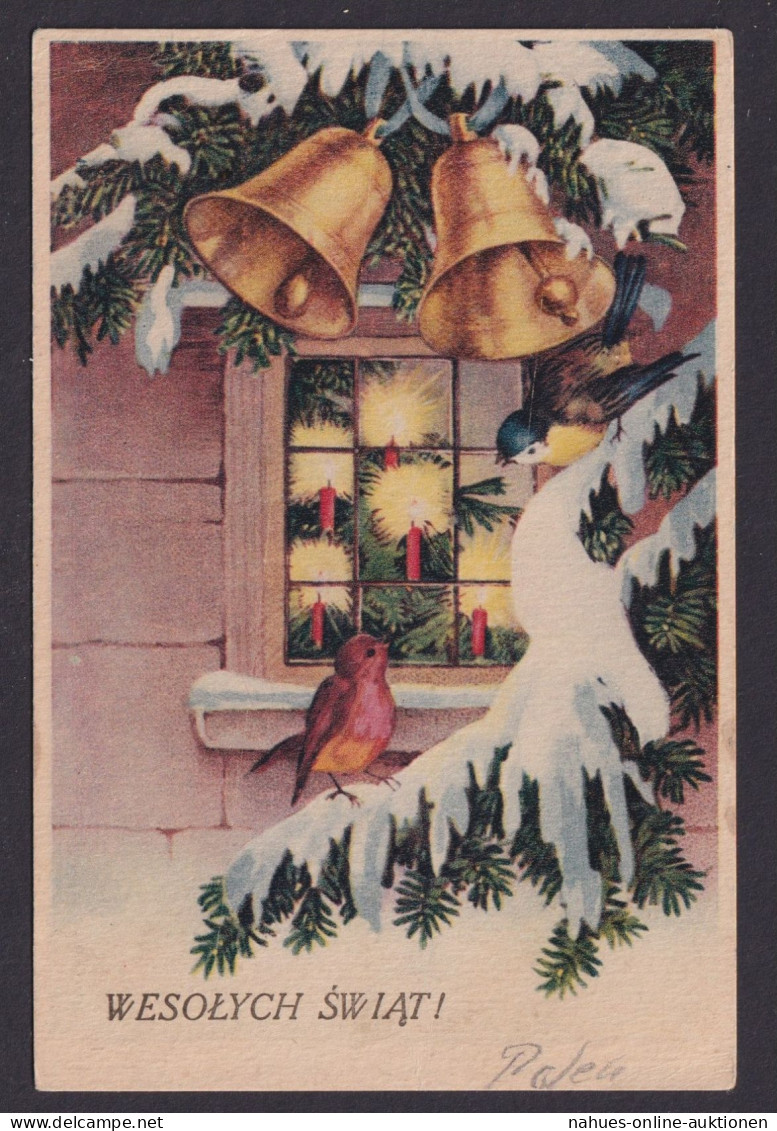 Ansichtskarte Weihnachten Tannen Vogel Glocken N. Berlin 1949 - Autres & Non Classés