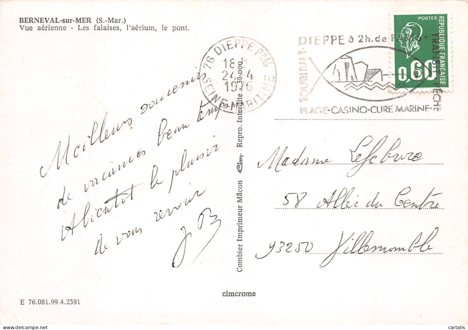 76-BERNEVAL SUR MER-N°3729-C/0209 - Berneval