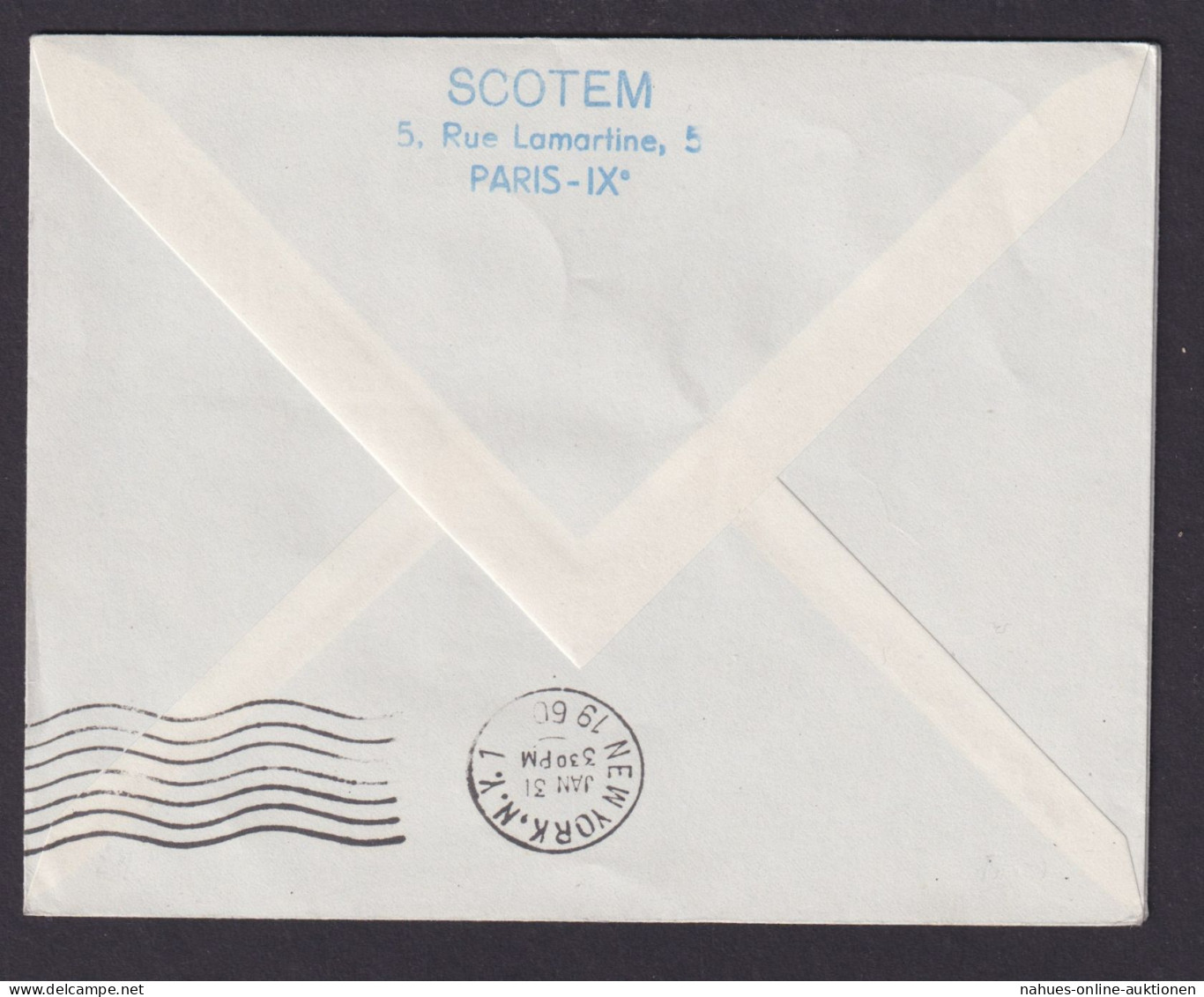 Flugpost Brief Air Mail Frankreich Erstflug Air France Paris Los Angeles USA - Cartas & Documentos