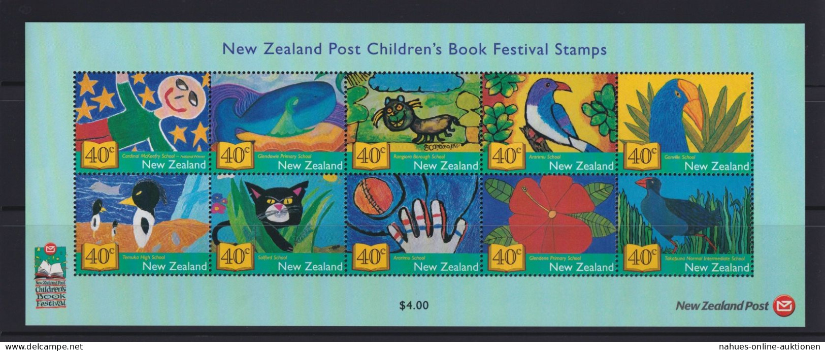 Neuseeland Kleinbogen Kinder Kinderbuchfestival 1192-2001 Kleinbogen Postfrisch - Brieven En Documenten