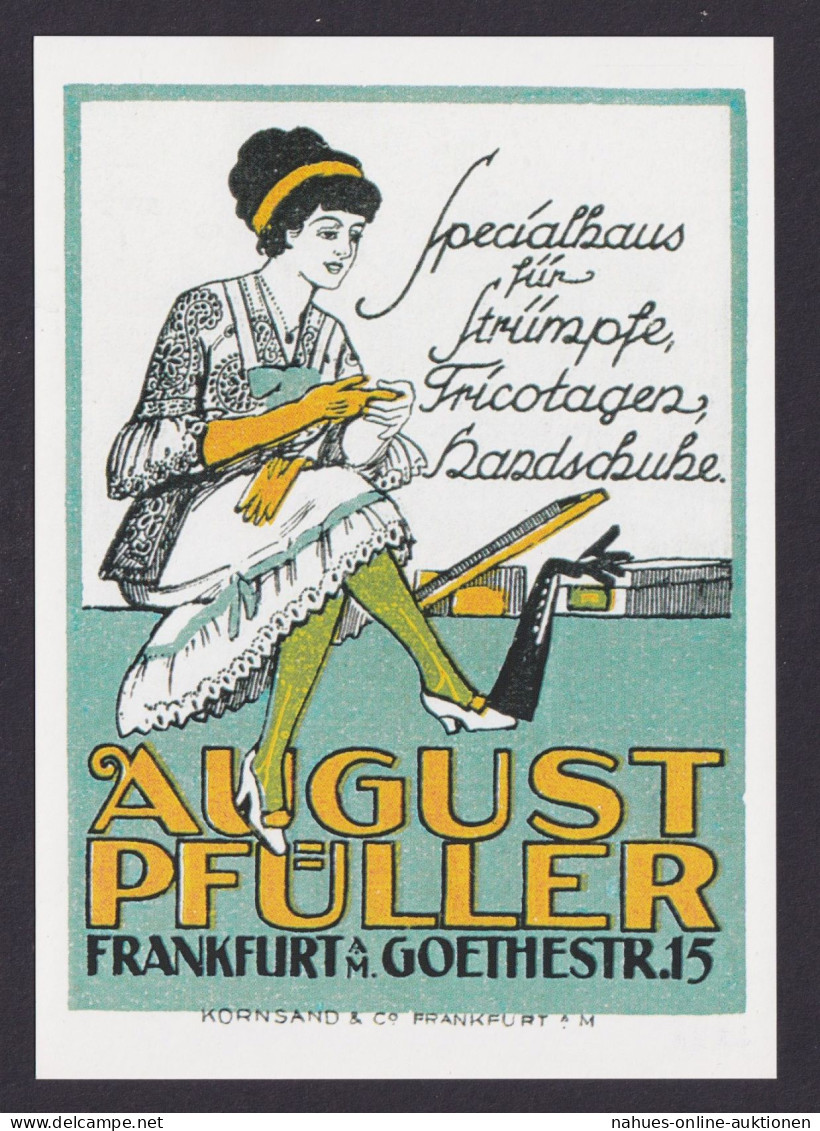 Künstler Ansichtskarte Reklame Werbung August Pfüller Frankfurt A. Main Hessen - Advertising