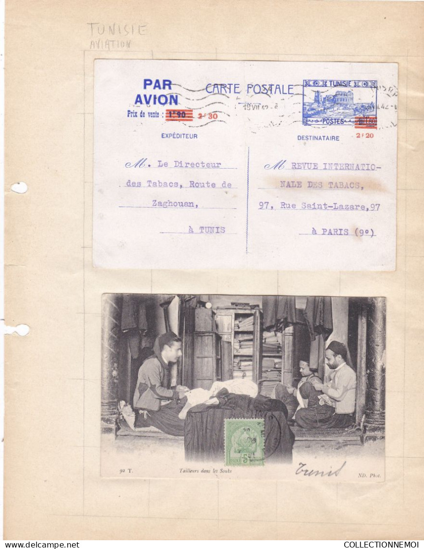 TUNISIE ,,un Entier Postal Et En Cadeau Une Carte Postale - Autres & Non Classés