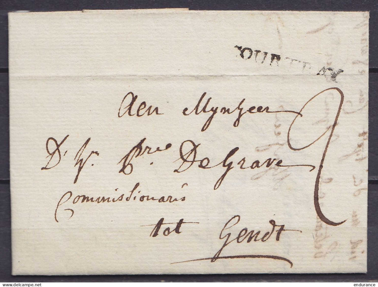L. Datée 5 Juillet 1776 De CORTRIJK Pour GENDT (Gand) - Griffe "COURTRAY" - Port "2" - 1714-1794 (Oesterreichische Niederlande)