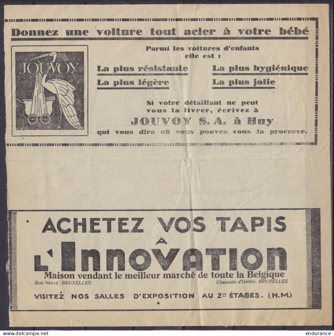 Télégramme (voir Pubs Au Dos) Déposé à NEW YORK Pour ACREN - Càd Octogon. "LESSINES /XII VI 1931/ LESSEN" - Francobolli Telegrafici [TG]