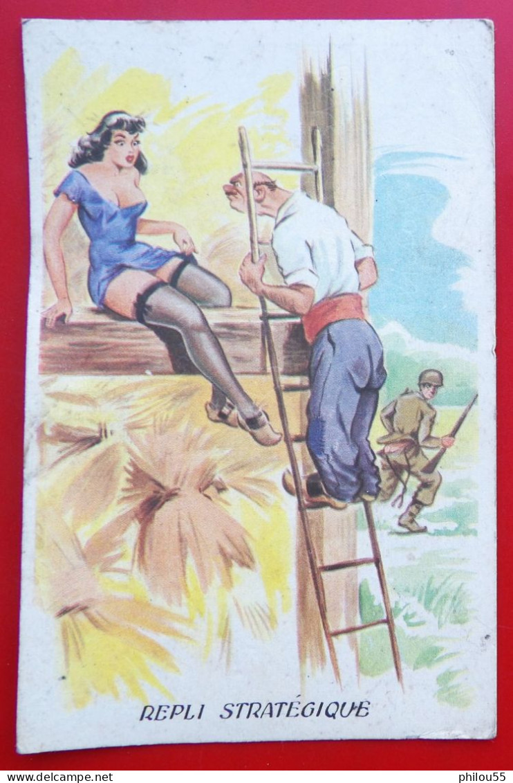 Cp Fantaisie Humour Pin-up Militaire Illustrateur L. CARRIERE - Carrière, Louis