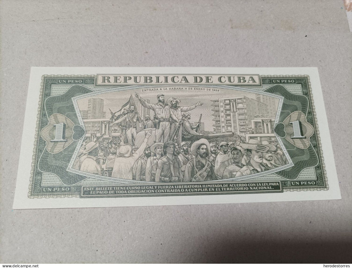 Billete De Cuba De 1 Peso Año 1979, UNC - Kuba