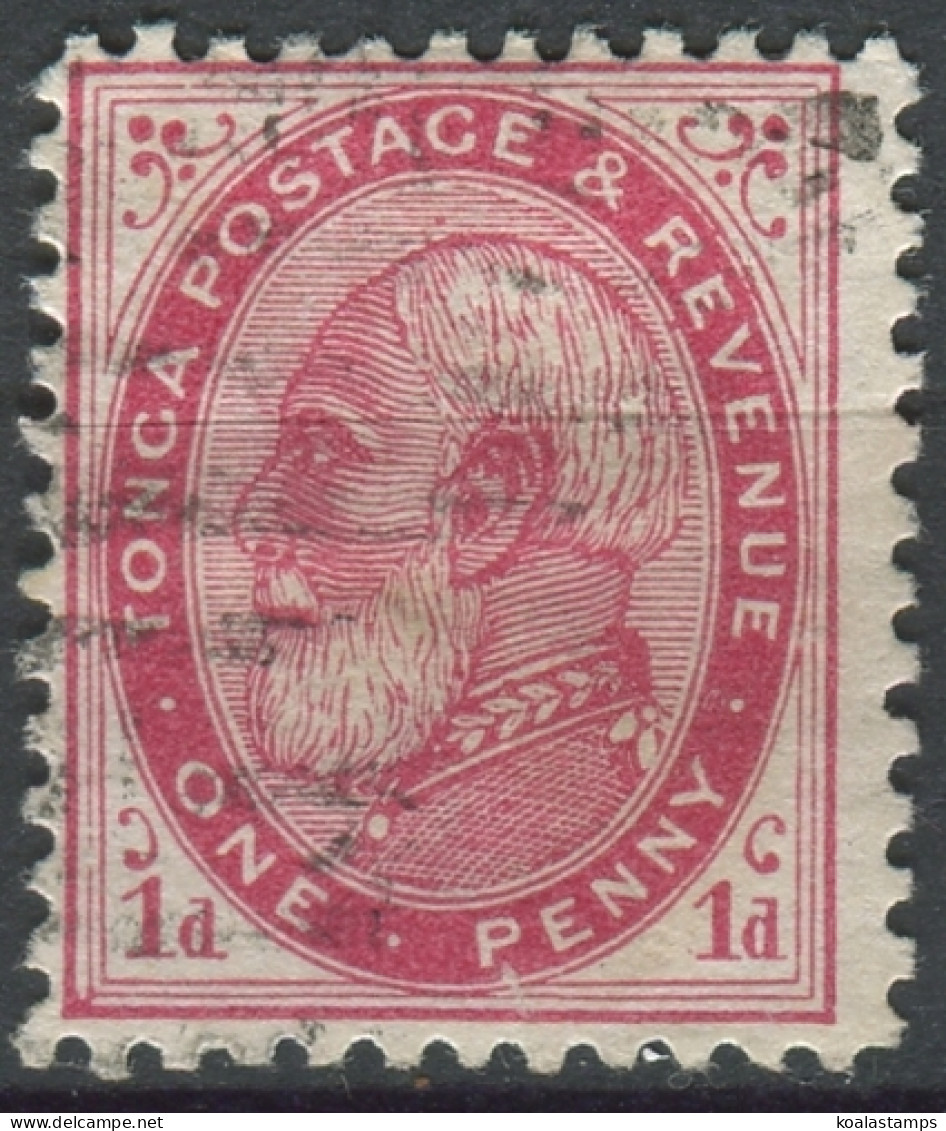 Tonga 1886 SG1b 1d King George I #4 FU - Tonga (1970-...)