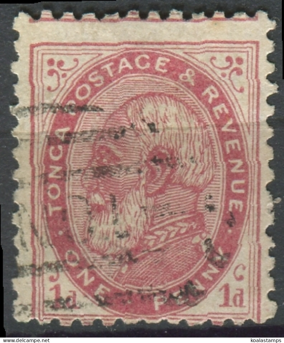 Tonga 1886 SG1b 1d King George I #3 FU - Tonga (1970-...)