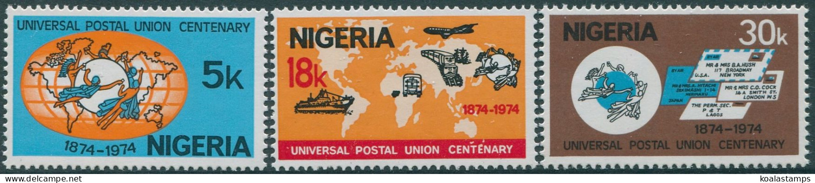 Nigeria 1974 SG325-327 UPU MNH - Nigeria (1961-...)