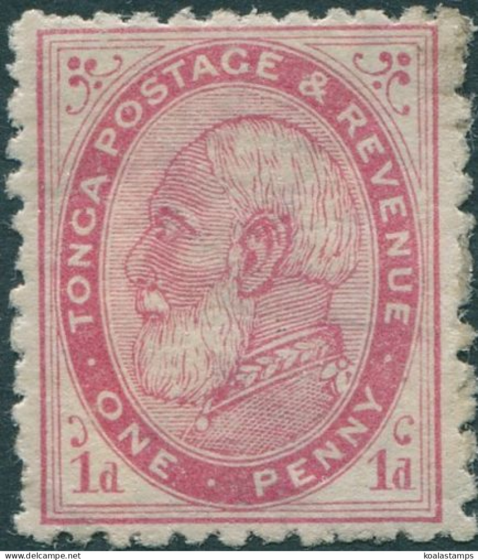 Tonga 1886 SG1ba 1d Pale Carmine King George I MH - Tonga (1970-...)