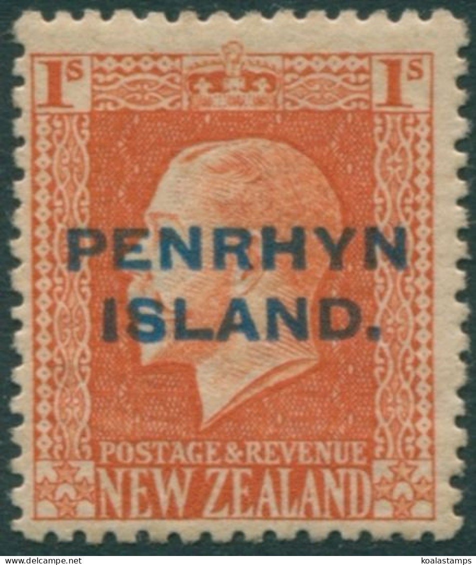 Cook Islands Penrhyn 1917 SG27 1s Vermillion KGV MH - Penrhyn