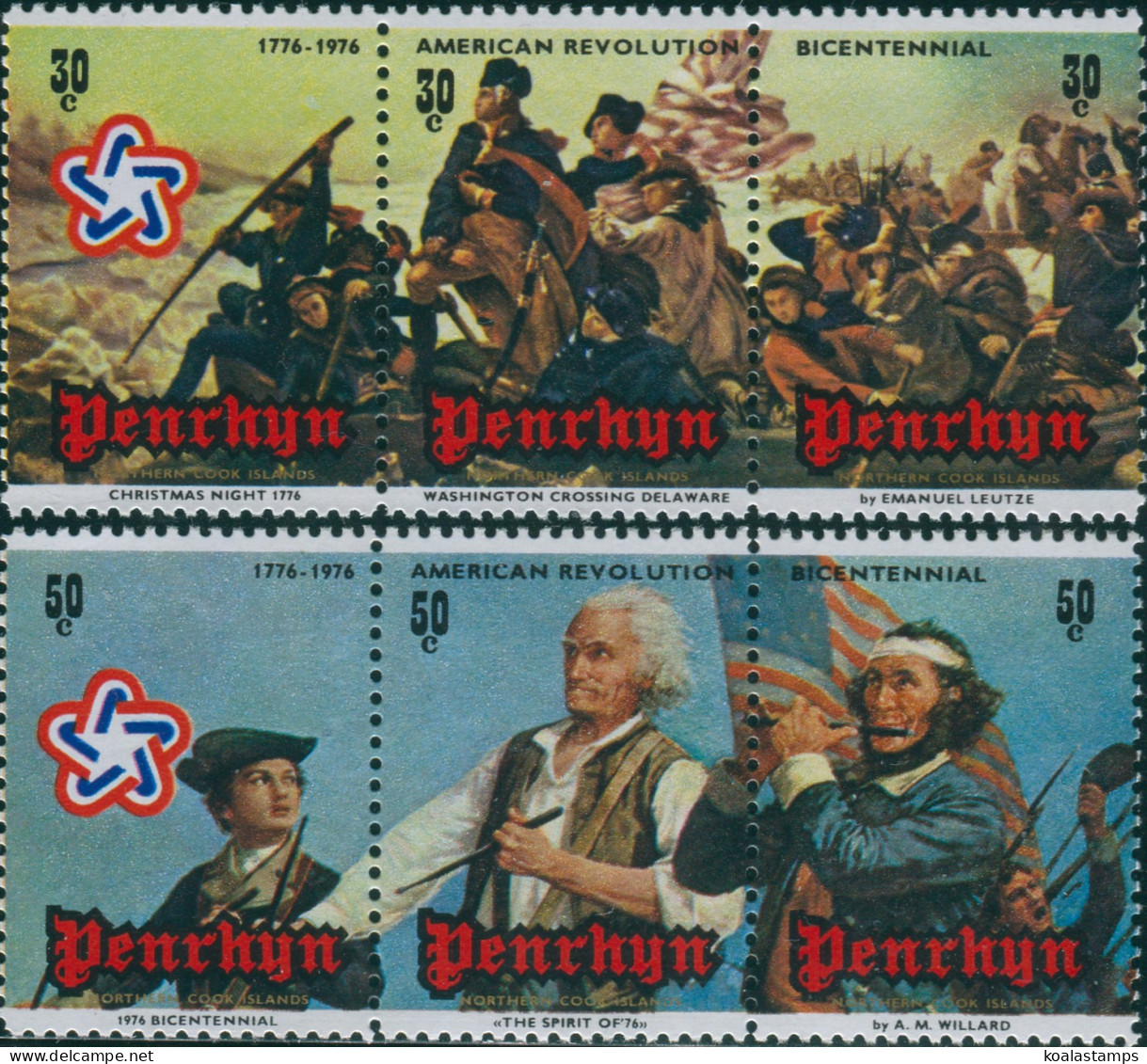 Cook Islands Penrhyn 1976 SG86-91 US Bicentenary Set MNH - Penrhyn