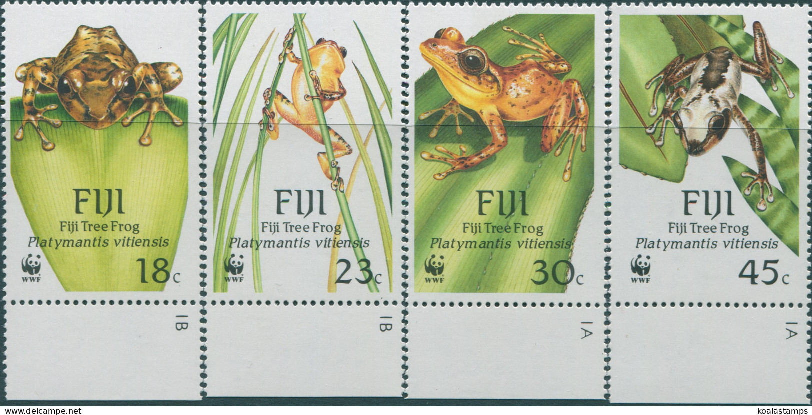 Fiji 1988 SG778-781 WWF Tree Frog Set MNH - Fiji (1970-...)