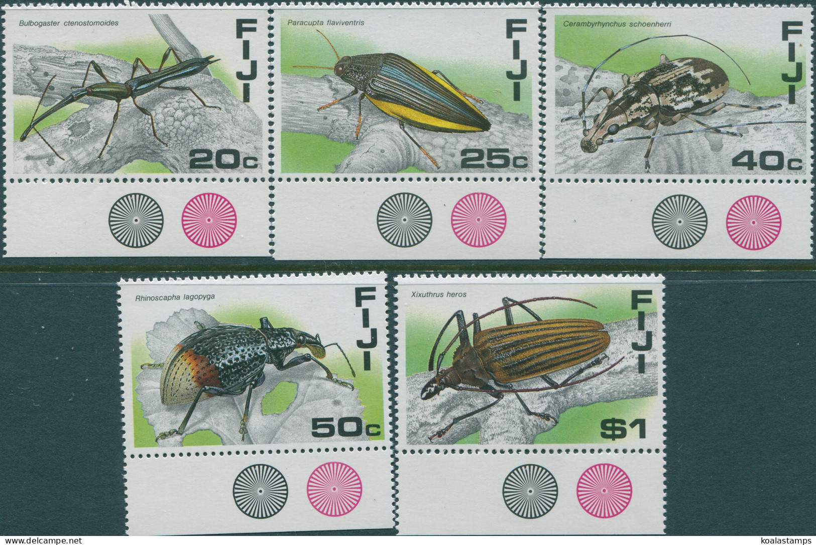 Fiji 1987 SG761-765 Beetles Set MNH - Fidji (1970-...)