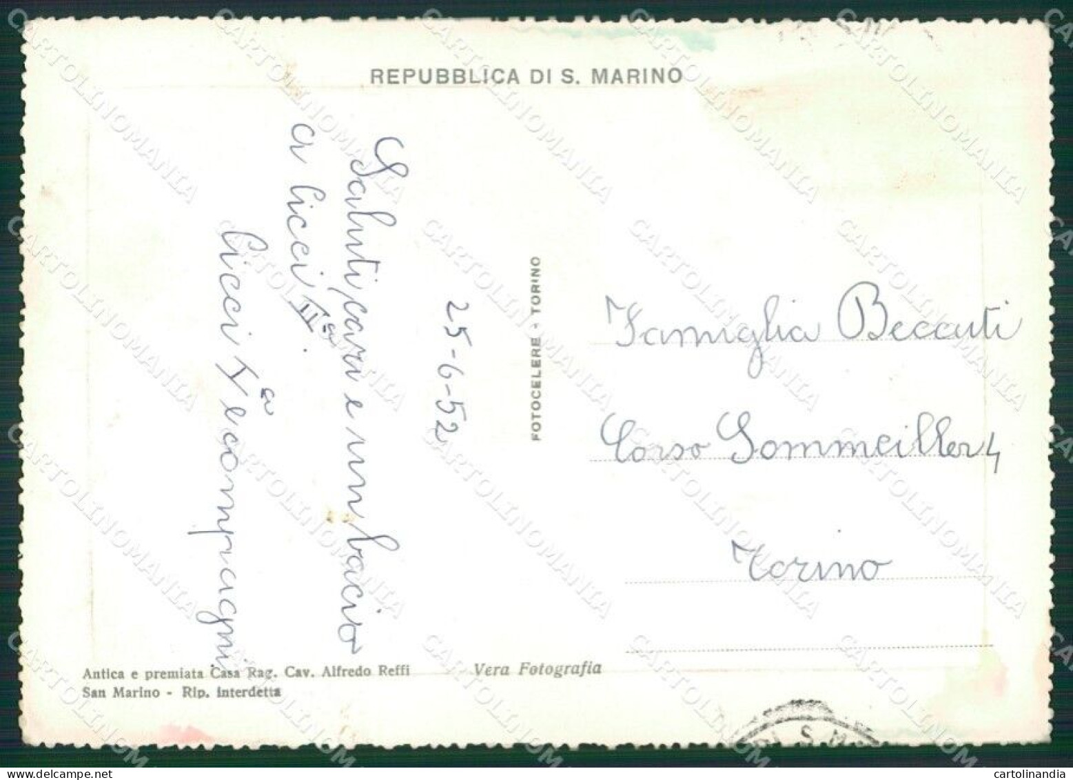 Repubblica Di San Marino Foto FG Cartolina ZKM8269 - Reggio Emilia