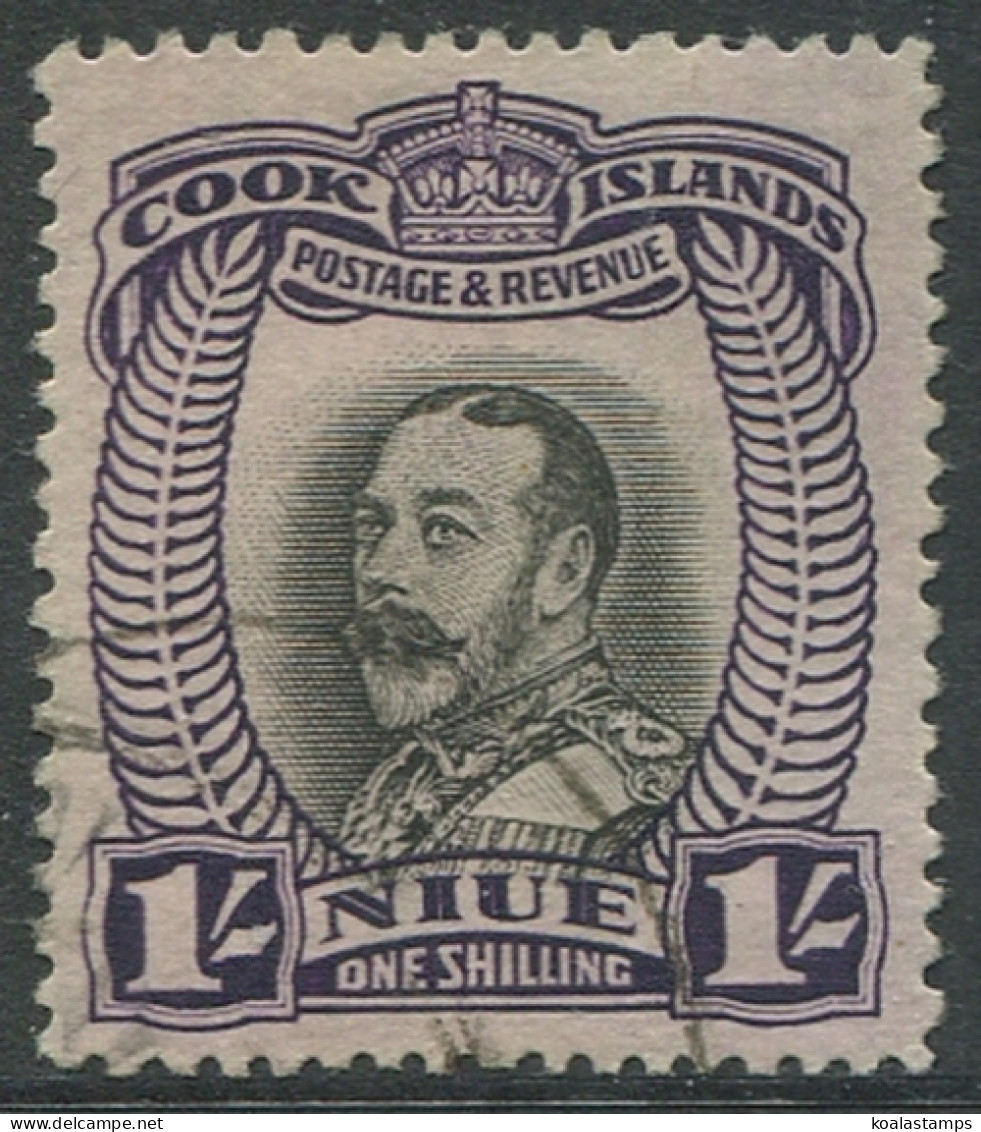 Niue 1932 SG68 1s Black And Purple KGV P13 FU - Niue