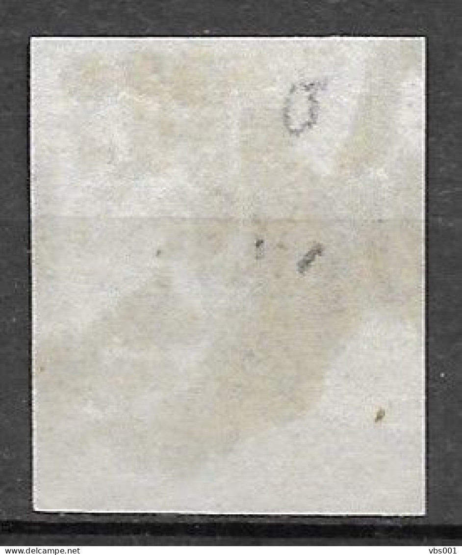 OBP10 Met 4 Randen En (hoek)bladboord, Met Balkstempel P24 8B Bruxelles (zie Scans) - 1858-1862 Medaglioni (9/12)