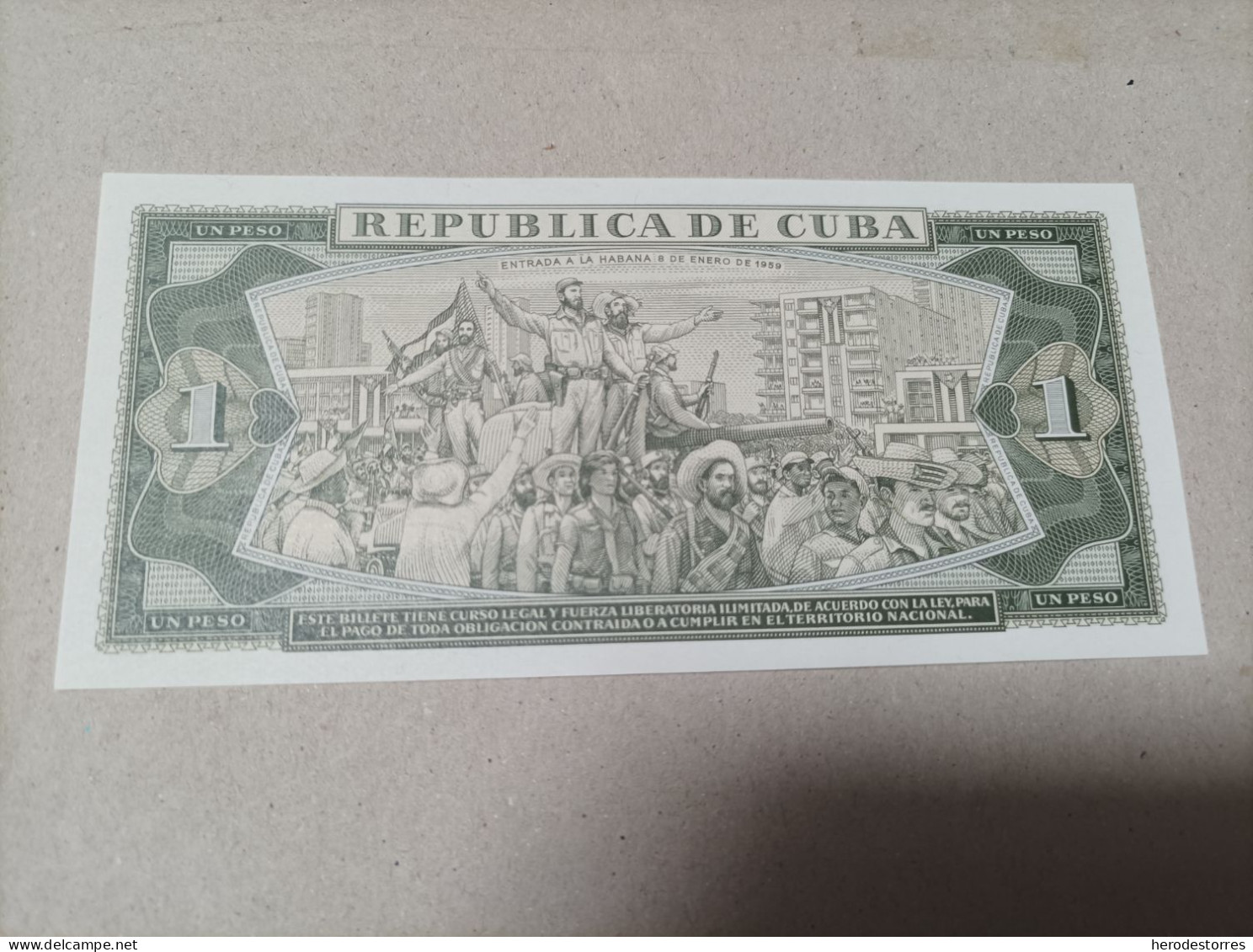 Billete Cuba, 1 Peso Año 1985, Nº Bajo 000902, UNC - Cuba