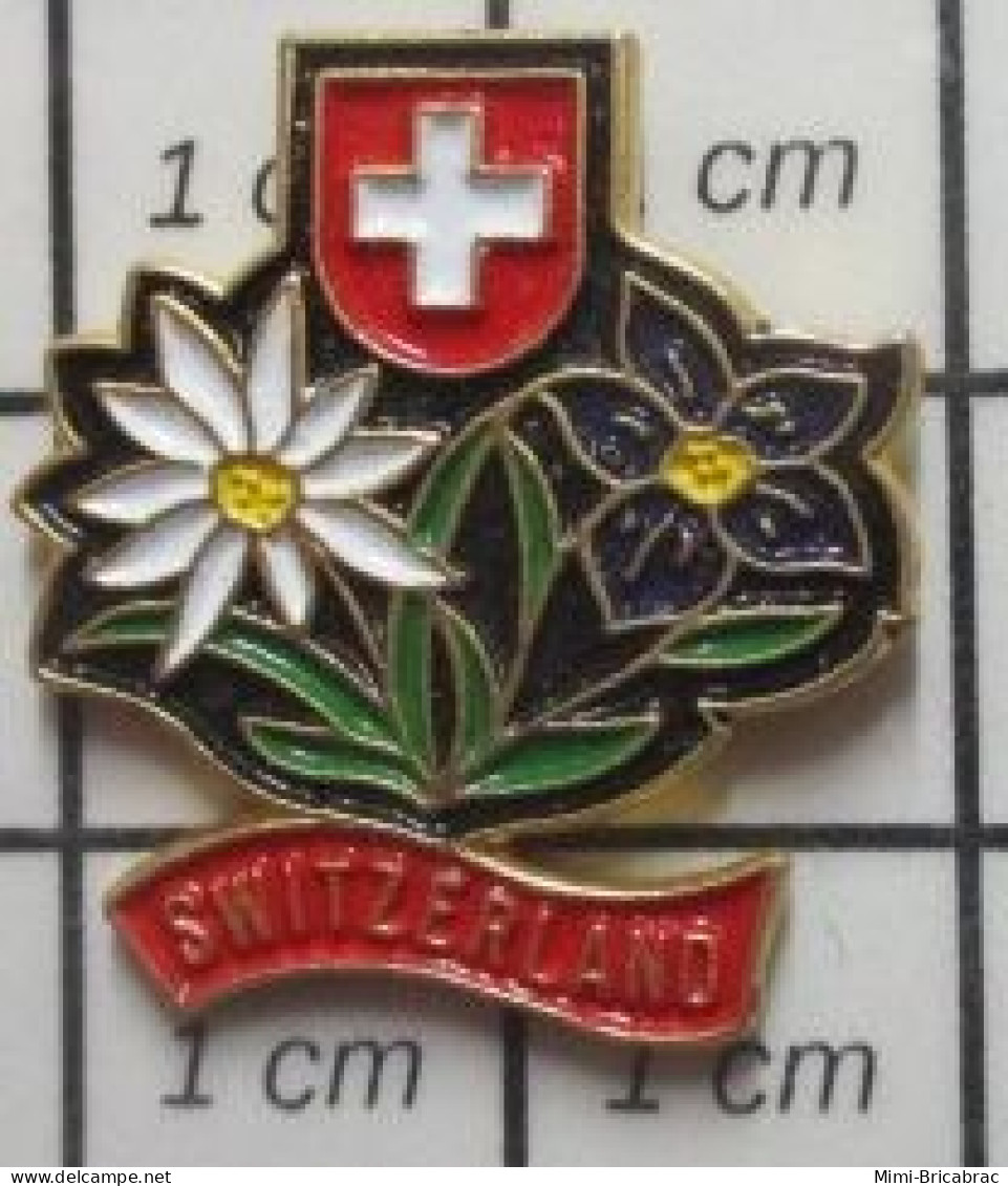 713c Pin's Pins / Beau Et Rare : AUTRES / SUISSE SWITZERLAND FLEURS DES MONTAGNES - Andere & Zonder Classificatie