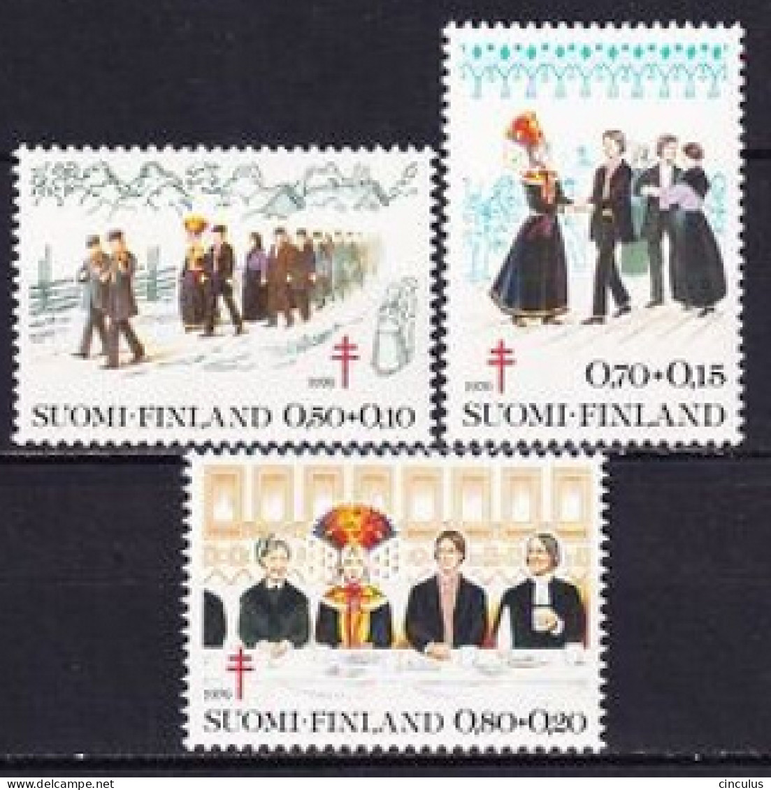 1976. Finland. Wedding Customs. MNH. Mi. Nr. 790-92 - Neufs