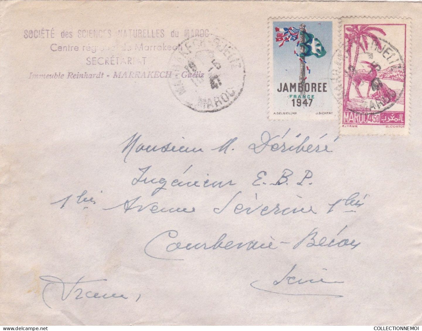 2 Lettres Avec Vignettes ,,JAMBOREE Et  TUBERCULOSE Sur Lettre Du Maroc ,oblitérées - Covers & Documents