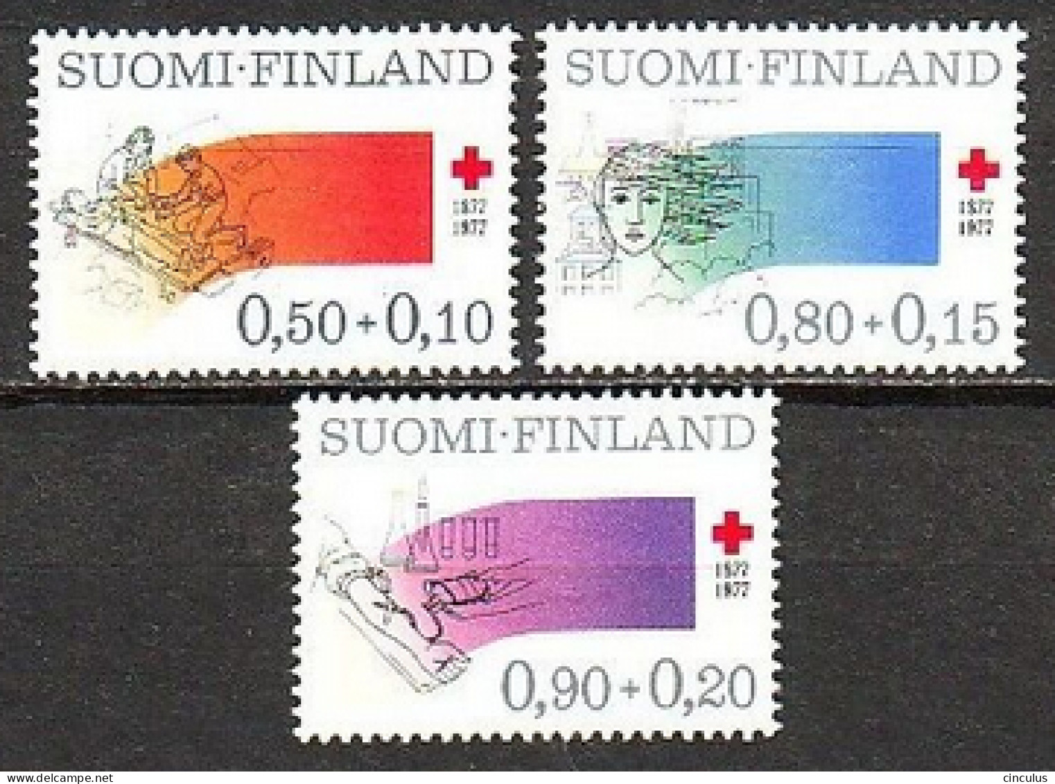 1977. Finland. Red Cross. MNH. Mi. Nr. 799-801 - Neufs