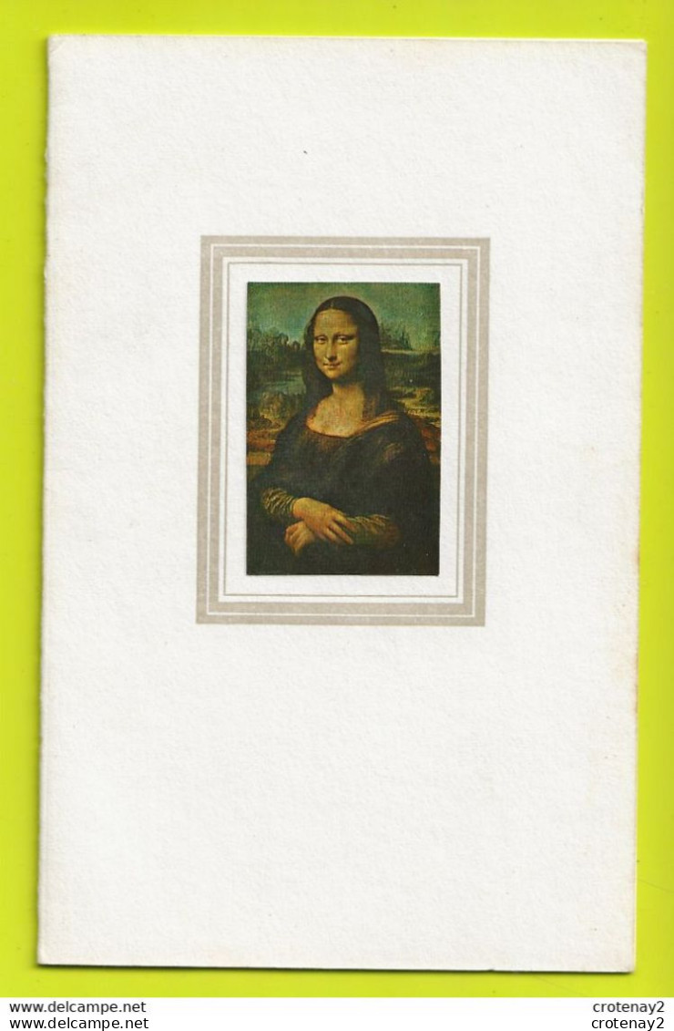 LA JOCONDE Tableau De LEONARD DE VINCI N°235 En Médaillon Sur Une Carte à 2 Volets VOIR DOS - Malerei & Gemälde