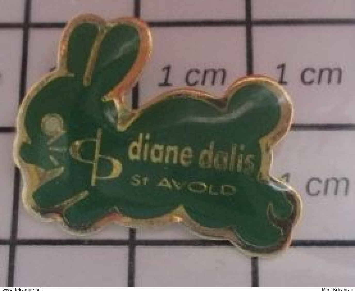 410e  Pin's Pins : Rare Et Belle Qualité : ANIAMUX / LAPIN VERT DIANE DALIS ST AVOLD - Animaux